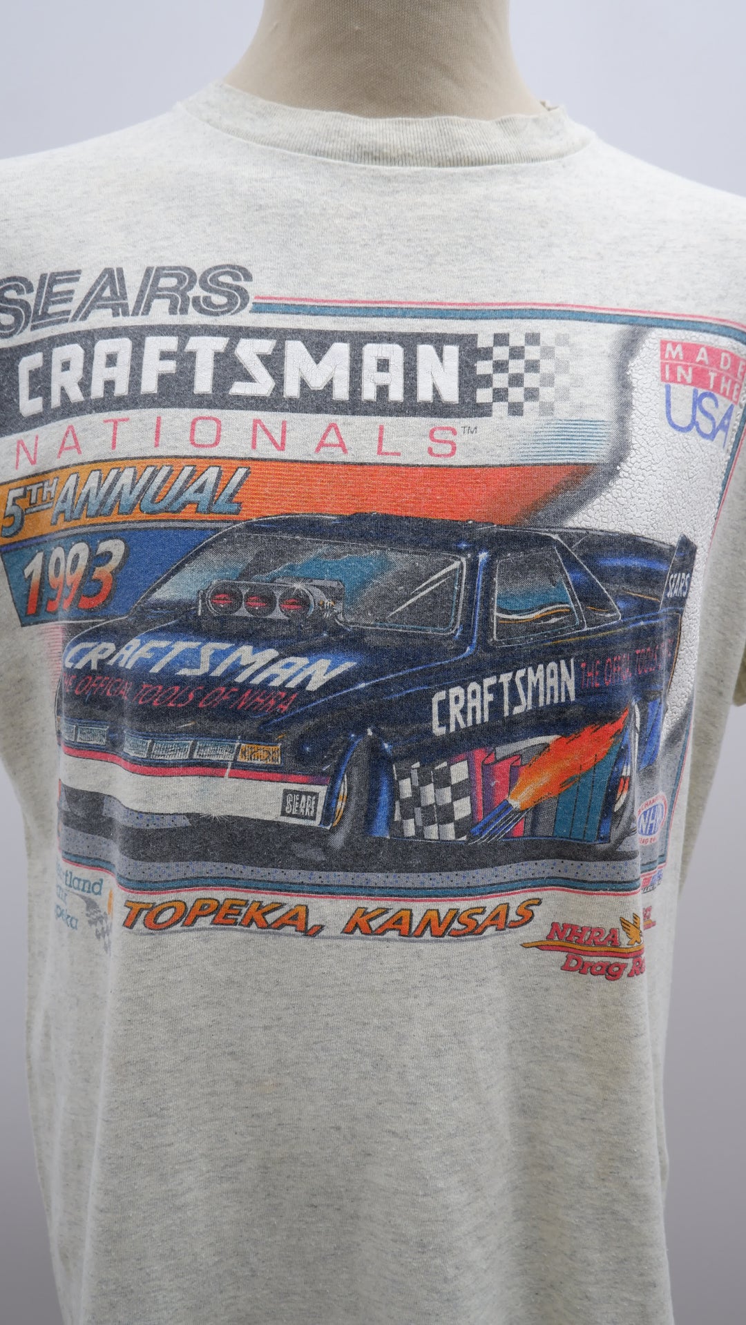 Vintage 1993 Sears Craftsman Nationals  Single Stitch T-Shirt Made In USA