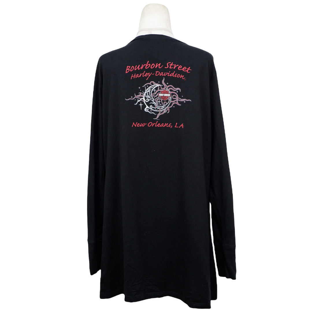 Ladies Harley Davidson Bourbon Street New Orleans Long Sleeve V-Neck Stud T-Shirt