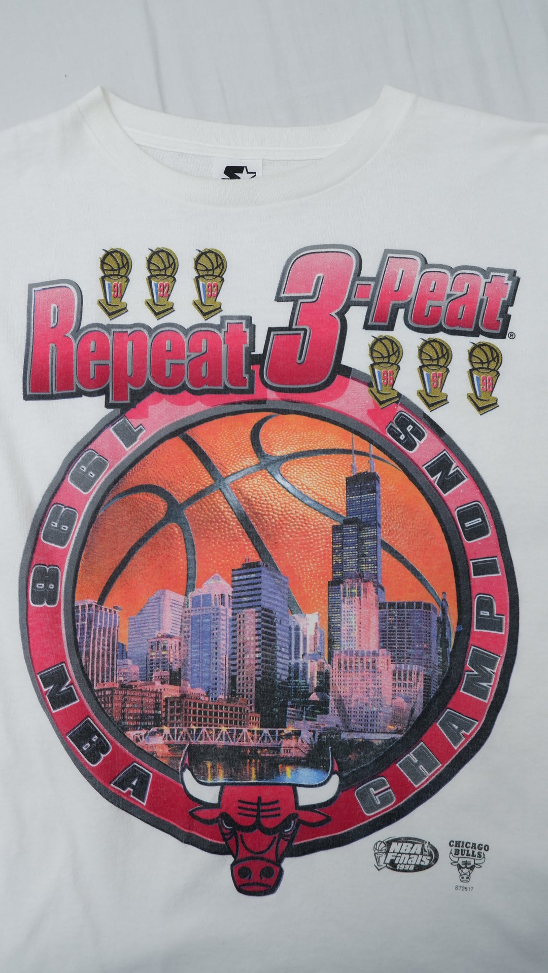 Bulls Shirt Repeat Peat T Shirt Vintage Starter Chicago Bulls 1998