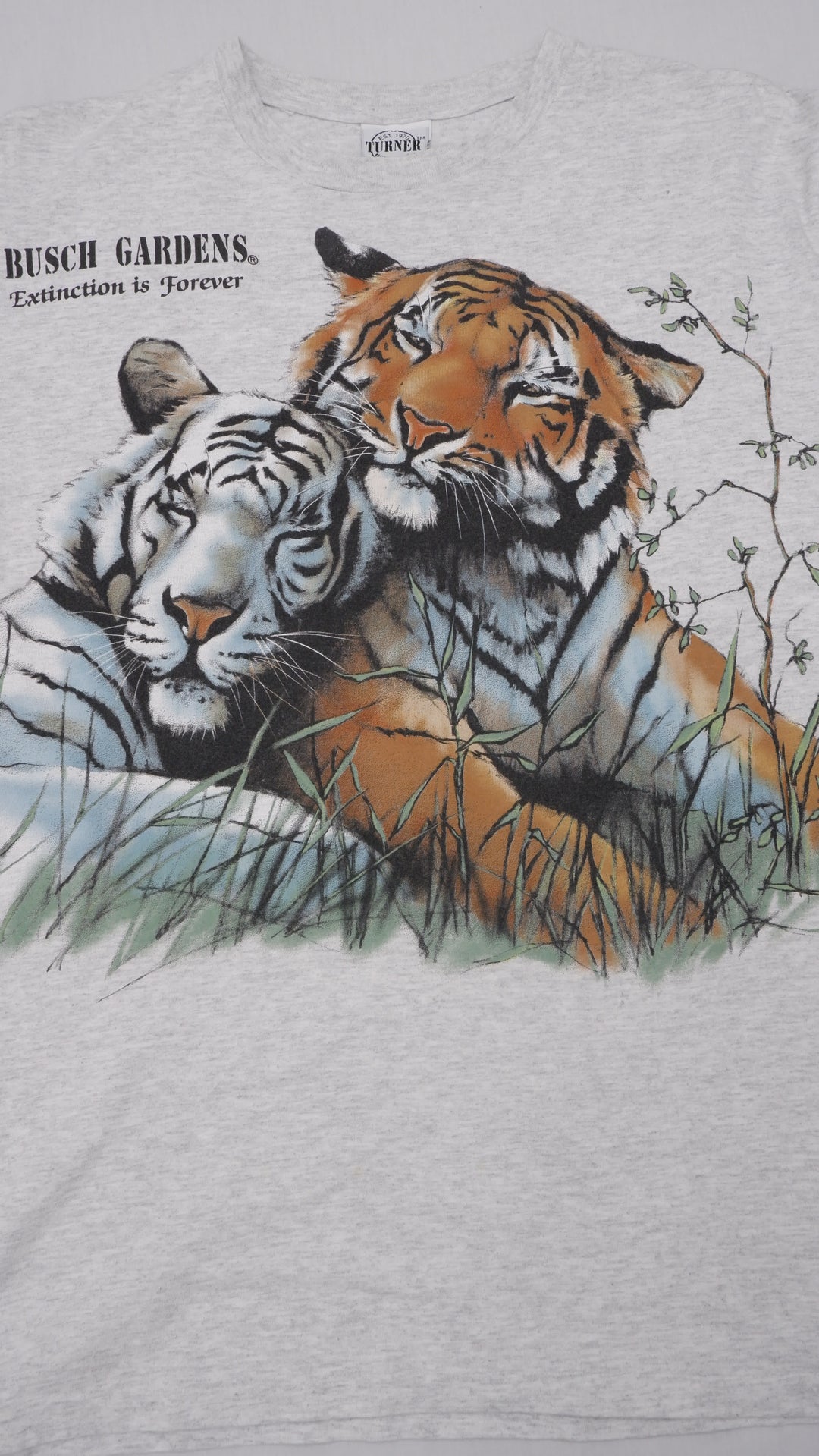 Vintage 94 Busch Gardens Extinction Is Forever Tiger T-Shirt Single Stitch Made In USA
