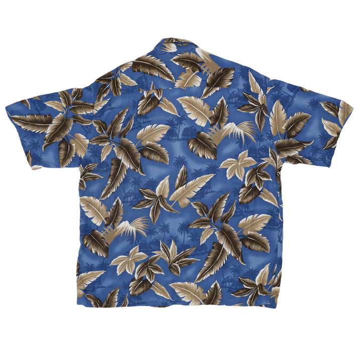 Mens Moda Campia Moda Leaf Print Hawaiian Shirt