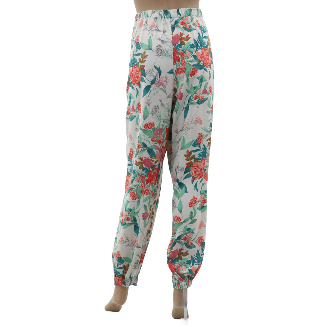 Ladies Guess Floral Cuff Elastic Pants