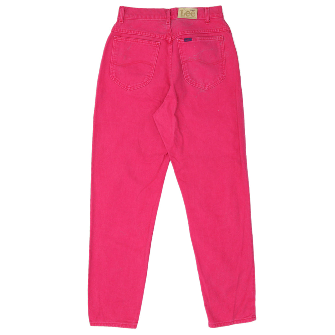 Ladies Lee High Waist Pink Mom Denim Pants Made In USA