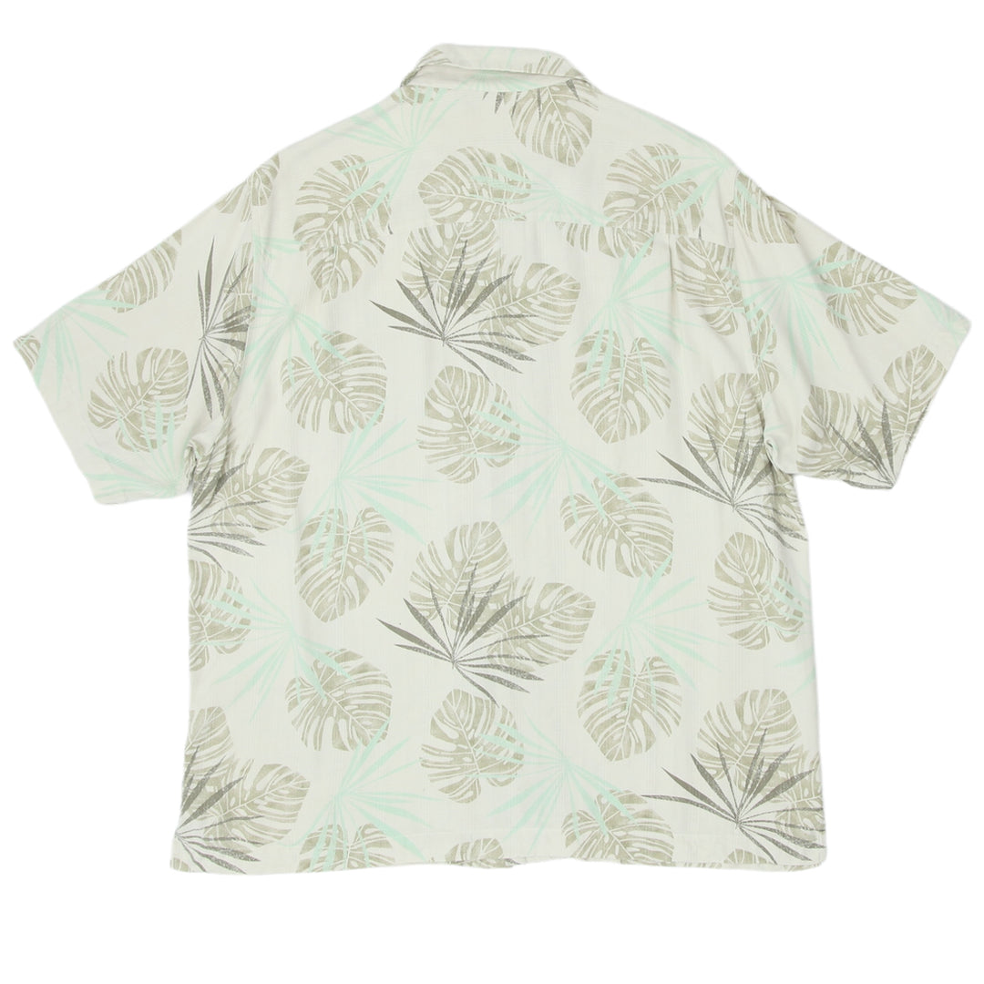 Mens Claiborne Leaf Print Hawaiian Shirt