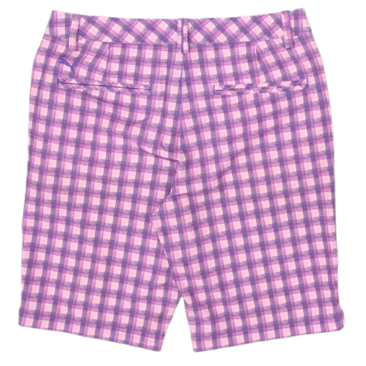Ladies Puma Purple Checkered Shorts