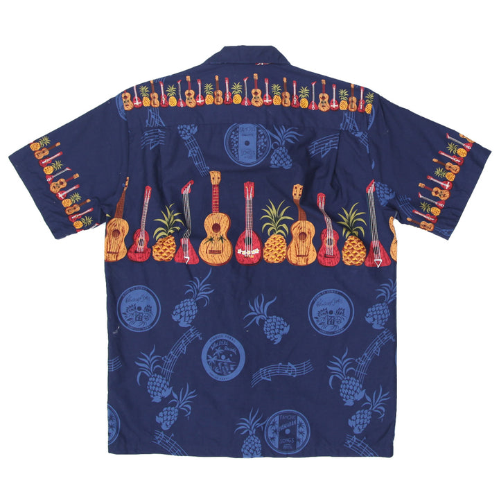 Mens Winnie Fashion Pineapple & Guitar Print Hawaiian Shirt