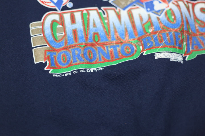 1992 Vintage Toronto Blue Jays World Series Crewneck Sweatshirt Navy Blue