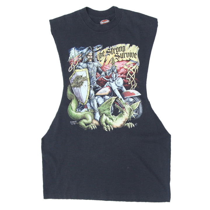 1990 Vintage 3d Emblem Harley Davidson Custom Tank T-Shirt Made in USA XL