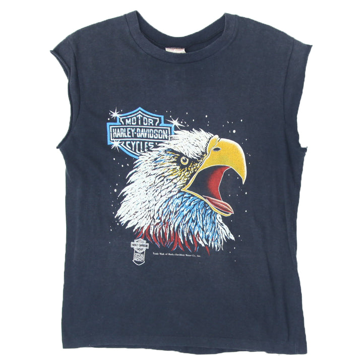 Vintage Harley Davidson Eagle Custom Sleeveless T-Shirt Black L