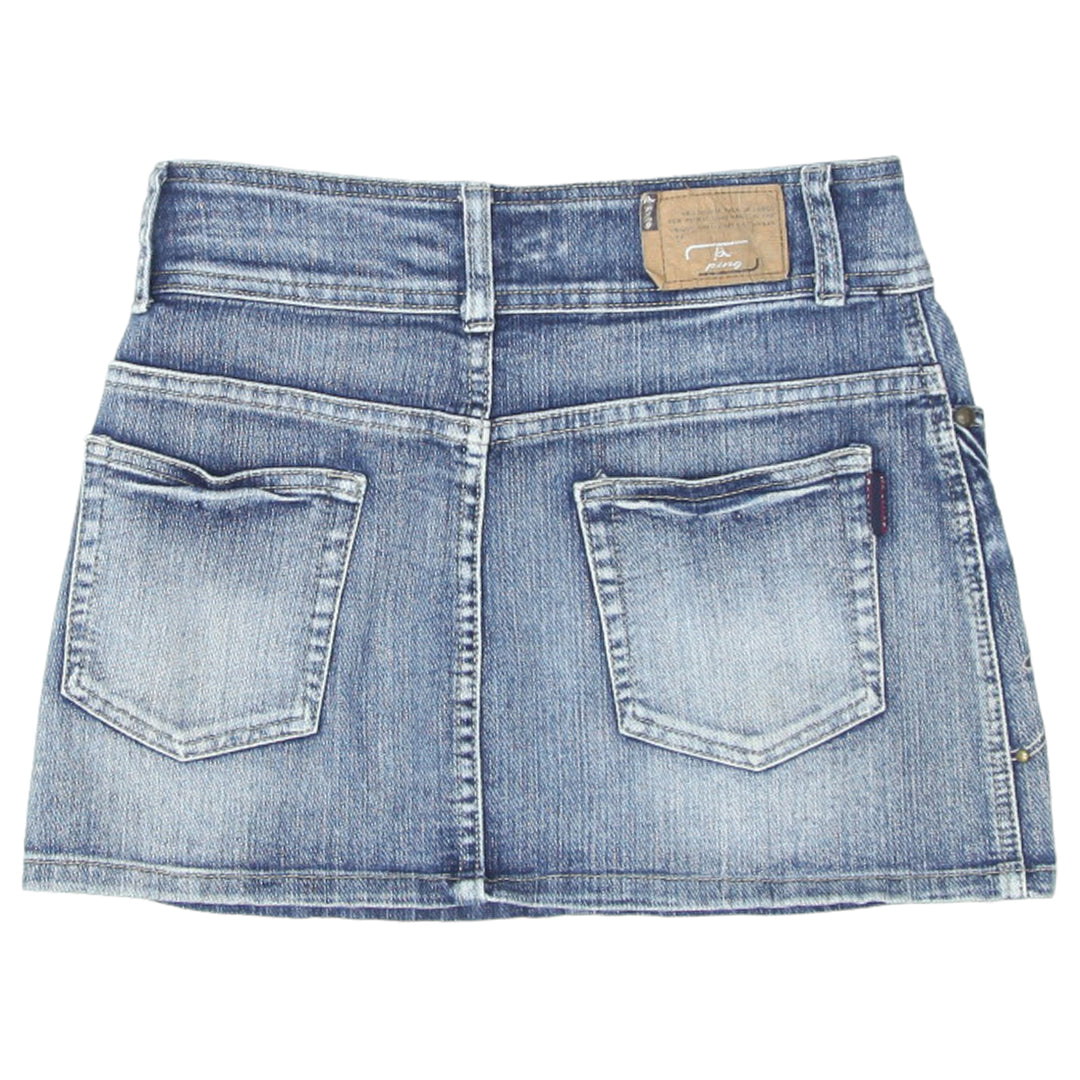 Y2K Embroidered Denim Mini Skirt