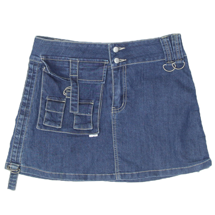 Y2K Denim Front Pocket Mini Skirt