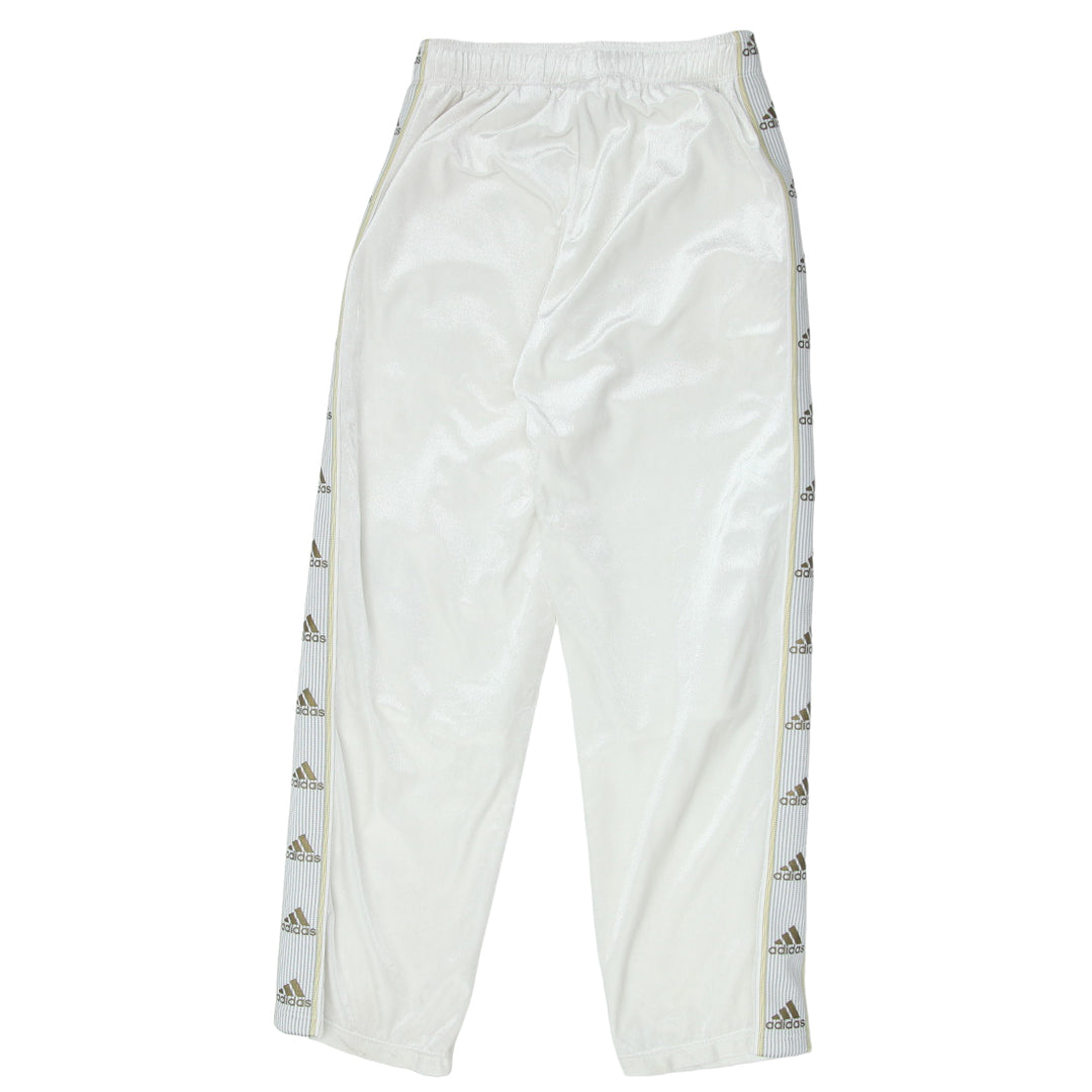 Mens Adidas White Velvet Track Pants