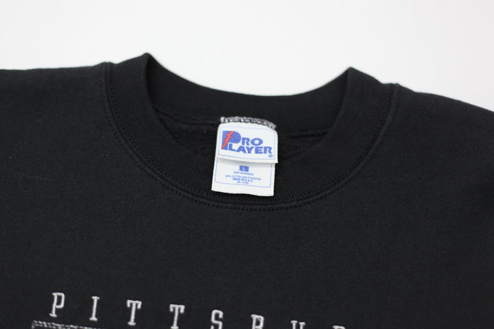 Vintage Pro Player Pittsburgh Steelers Black Crewneck Sweatshirt Made In USA