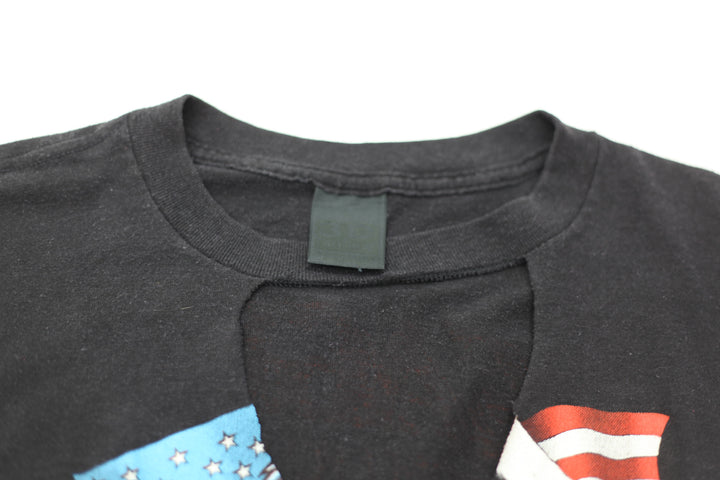 1985 Vintage 3D Emblem Harley Davidson Eagle T-Shirt S.Stitch Black