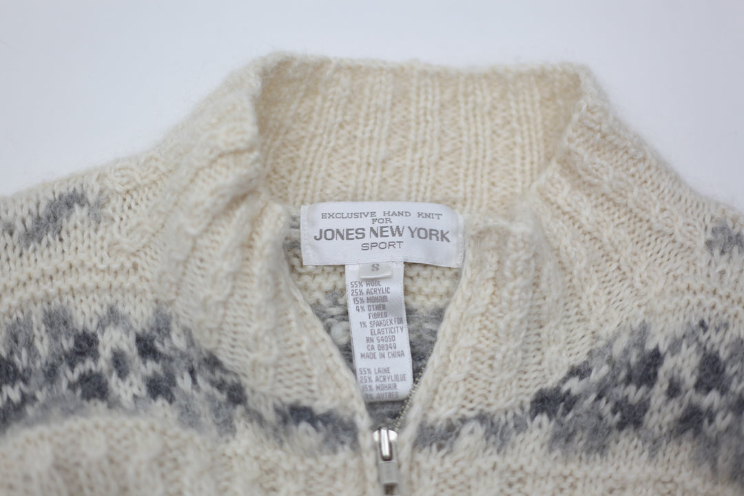 Vintage Jones New York Full Zip Woolen Sweaters Ladies | Migration_Jumper & Knitwear UAENAT40 - Back View | Fashion Rerun