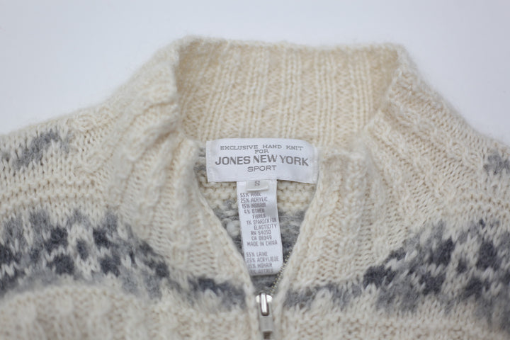 Vintage Jones New York Full Zip Woolen Sweaters Ladies | Migration_Jumper & Knitwear UAENAT40 - Back View | Fashion Rerun