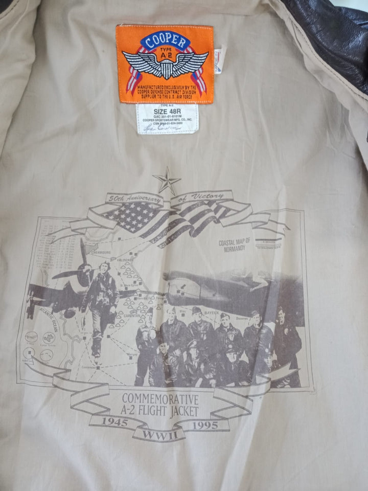 Vintage Cooper Commemorative A-2 Flight Leather Jacket Made In USA | Migration_Jacket UAENAT40 - Alternate Vi | Fashion Rerun