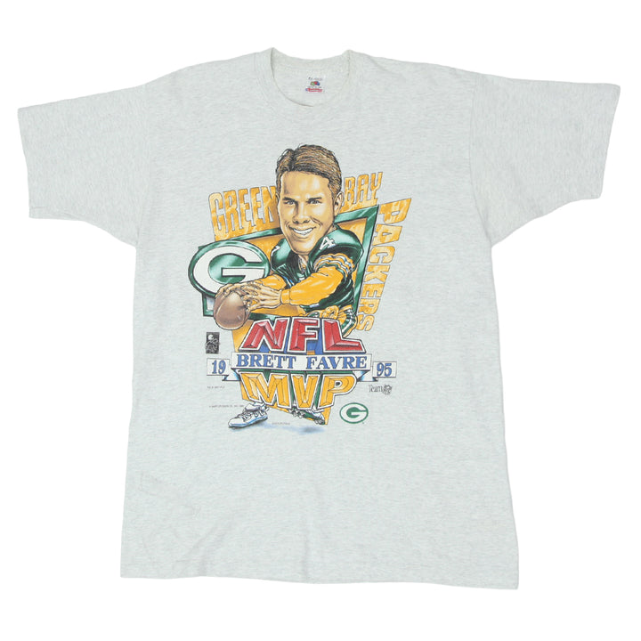 1995 Vintage NFL Green Bay Packers Brett Favre MVP T-Shirt S.Stitch Made In USA XL