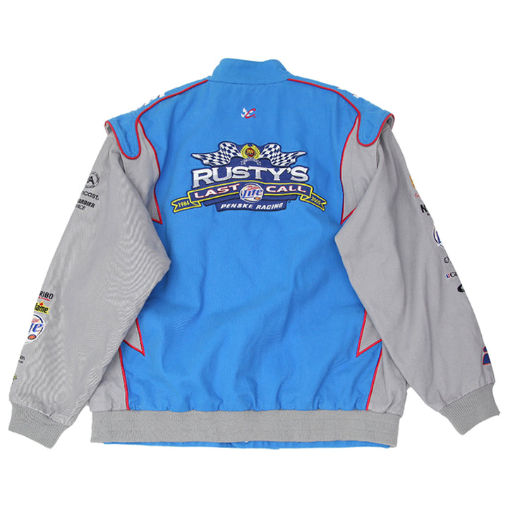Vintage Chase Authentic Blue & Gray Rusty Wallace Miller Lite Racing Jacket
