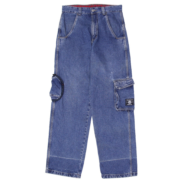 Shop Mens Y2K Johnny Blaze Skull Embroidered Cargo Jeans | Fashion