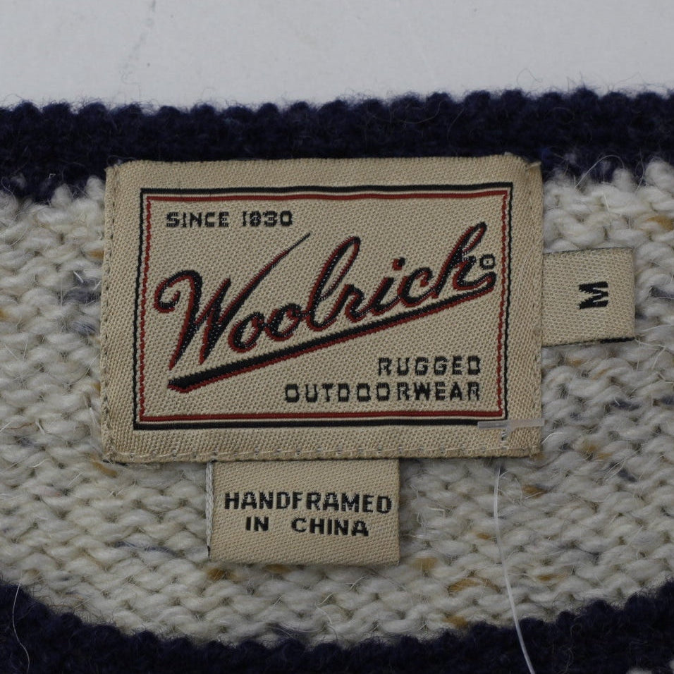 Woolrich Vintage Sweater Teddy Bear Women Medium Wool Blend Autumn Leaves Tree