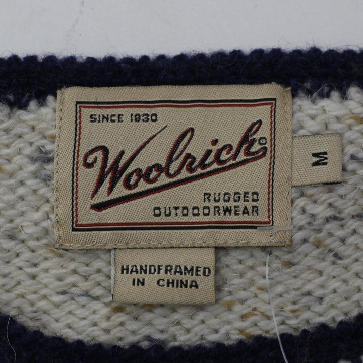 Woolrich Vintage Sweater Teddy Bear Women Medium Wool Blend Autumn Leaves Tree