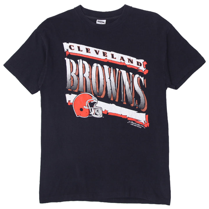 Vintage 1990 Starter Cleveland Browns T-Shirt-Single Stitch , Made In USA Black Size L - Fashion Rerun Vintage Migration_T-Shirt