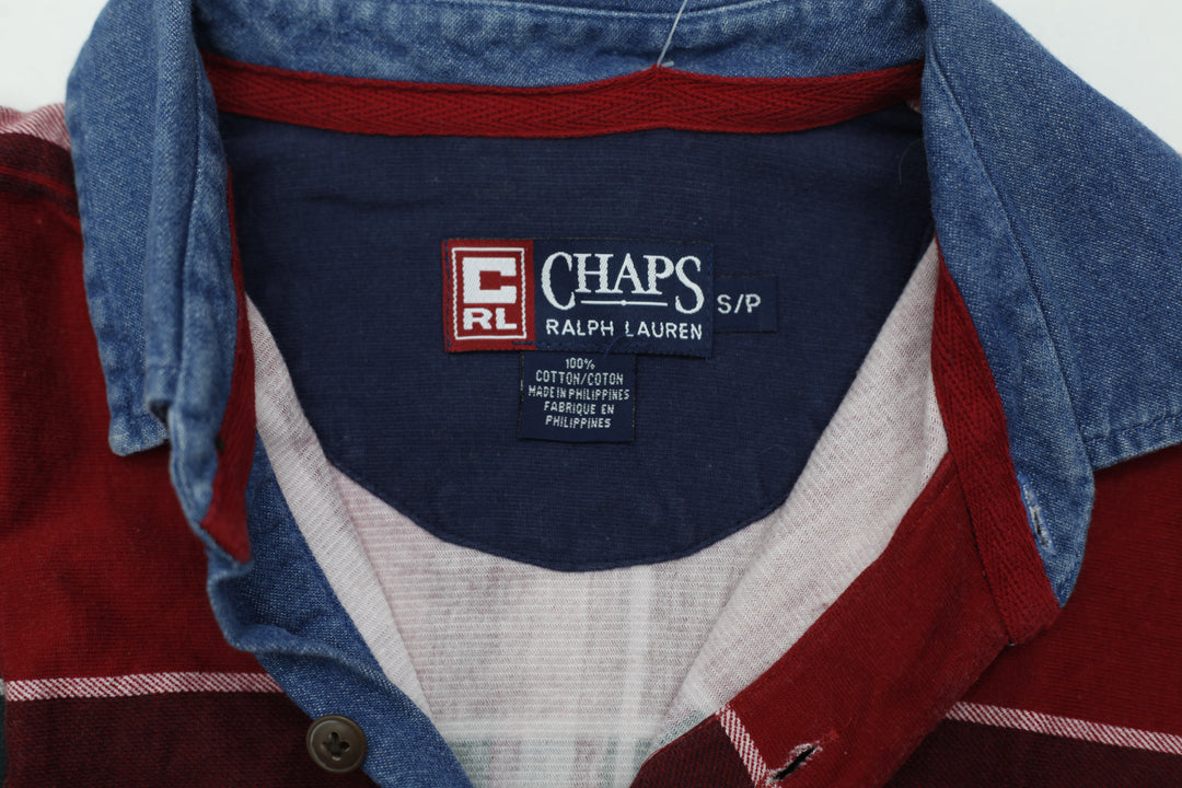 Vintage Chaps Ralph Lauren Flannel Long Sleeve Polo T-Shirt