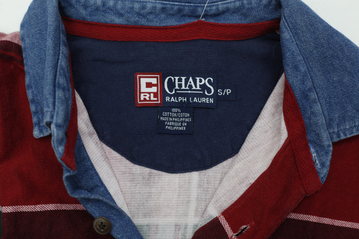 Vintage Chaps Ralph Lauren Flannel Long Sleeve Polo T-Shirt