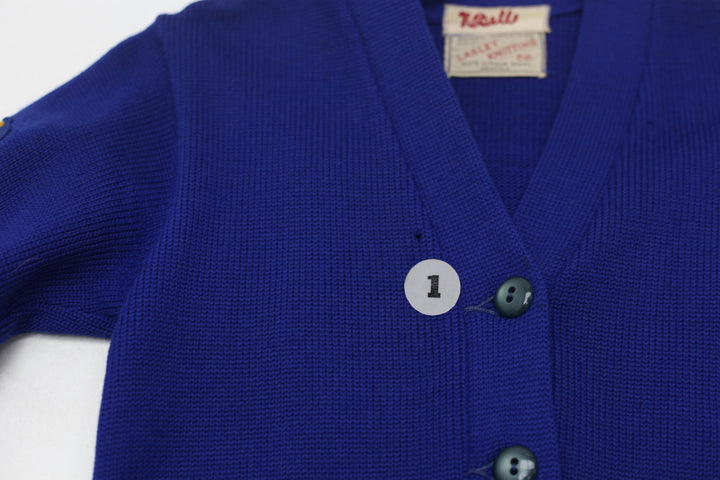Vintage Ladies 1930s Winged Foot Varsity Wool Cardigan Sweater