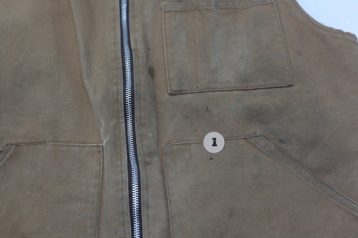 Vintage Work King Brown Zip Up Vest | Migration_Vests - Detail View | Fashion Rerun