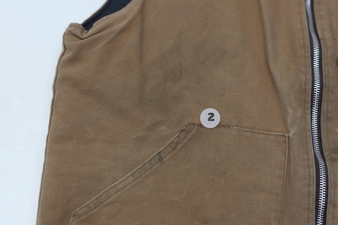 Vintage Work King Brown Zip Up Vest | Migration_Vests - Alternate View | Fashion Rerun