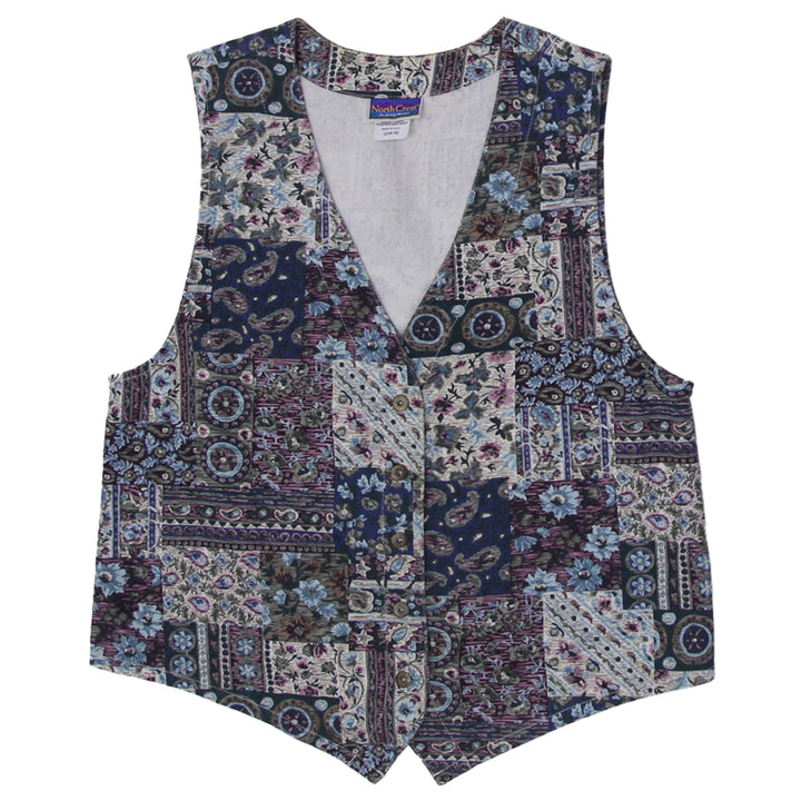 Vintage North Crest Ladies Made In USA Printed Vest