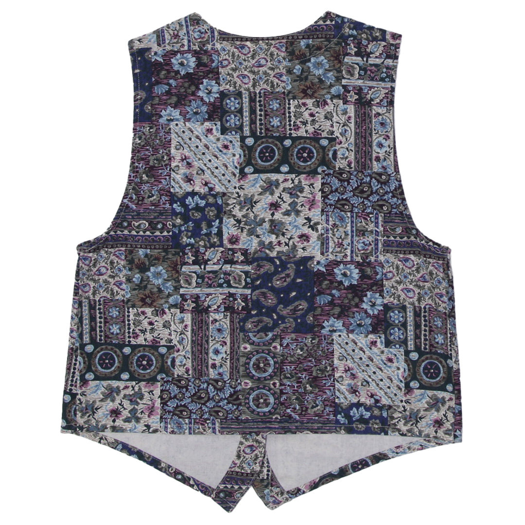Vintage North Crest Ladies Made In USA Printed Vest