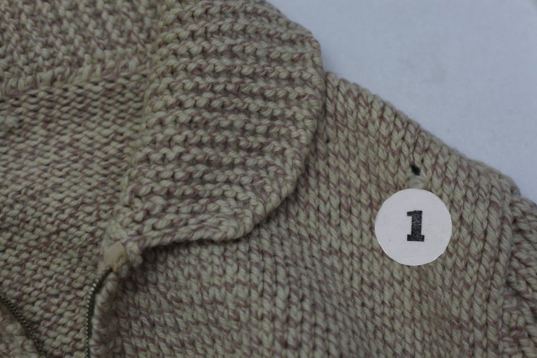 Vintage 60s Cowichan Moose Hunting Wool Knit Shawl Sweater Alaskan Jacket