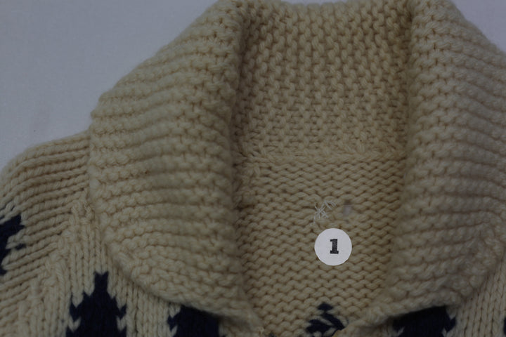 Vintage 1940s Alaskan Cowichan Knit Zipper Ski Sweater Made in the USA