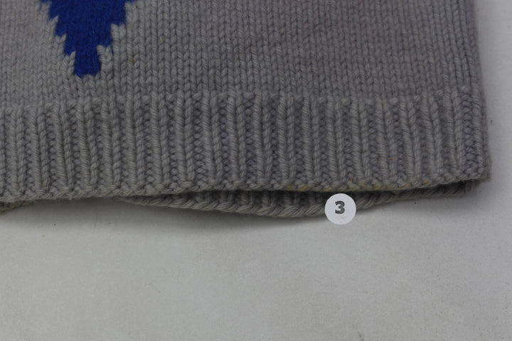 Vintage 50s Hand Knit Wool Cardigan Sweater Shawl Large Mens Race Car