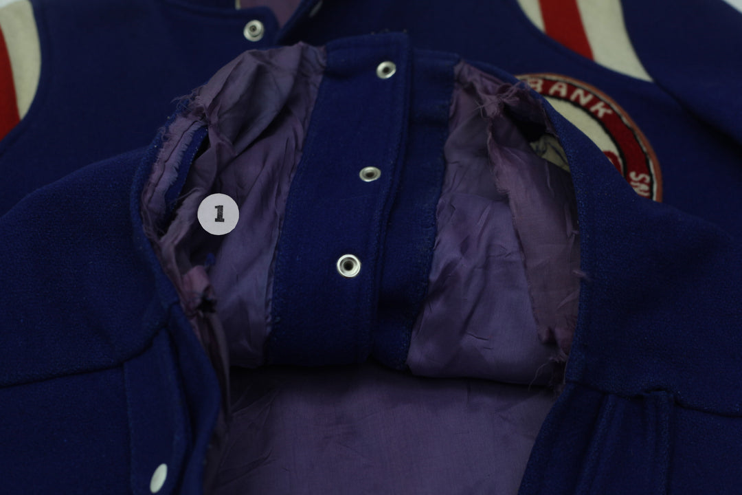 Vintage Schachter's Scotia Bank Financial League Champion Patch Wool Varsity Jacket