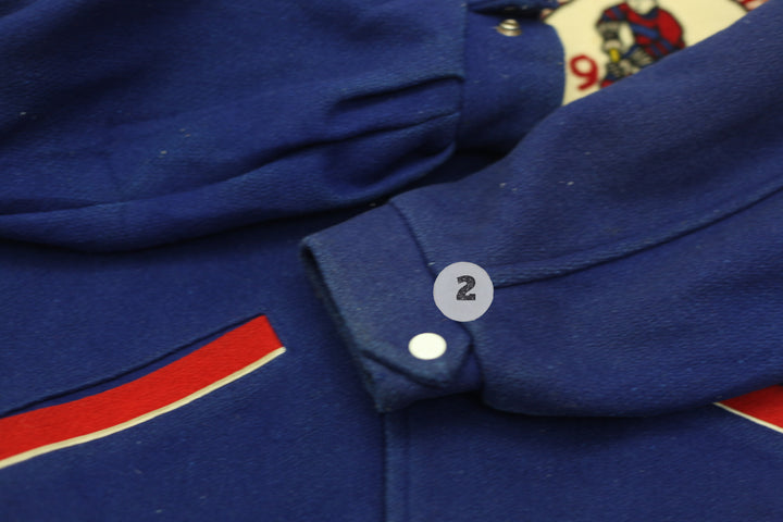 Vintage Schachter's Scotia Bank Financial League Champion Patch Wool Varsity Jacket