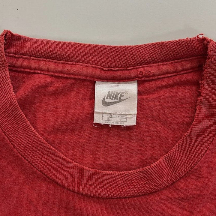 Vintage Nike Jordan Big Logo T-Shirt 90s Single Stitch Distressed Collar