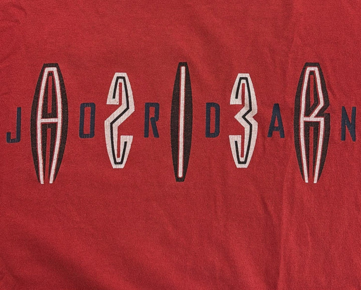 Vintage Nike Jordan Big Logo T-Shirt 90s Single Stitch Distressed Collar