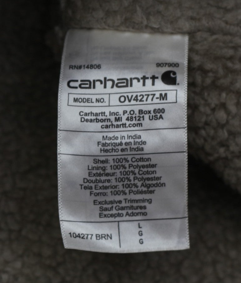 Mens Carhartt 104277 Loose Fit Washed Duck Sherpa-Lined Mock-Neck Vest