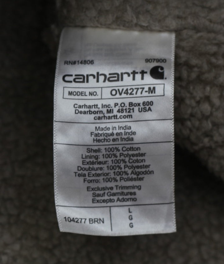 Mens Carhartt 104277 Loose Fit Washed Duck Sherpa-Lined Mock-Neck Vest