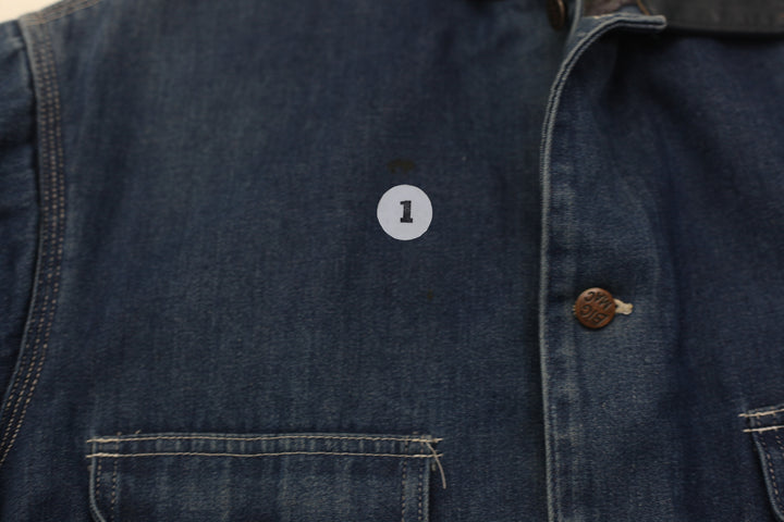Vintage Big Mac Blanket Lined Dark Blue Denim Chore Jacket Work Made in US | Migration_Jacket UAENAT20 - Deta | Fashion Rerun