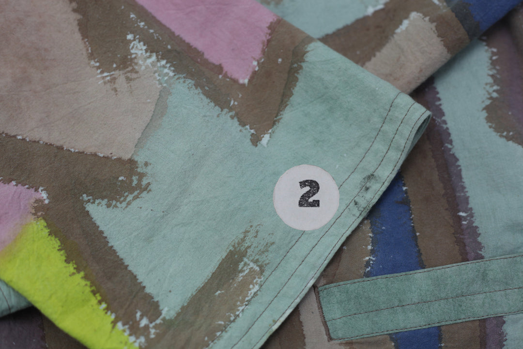 Vintage Ladies Asymmetric Toggle Closure Artistic Print Jacket