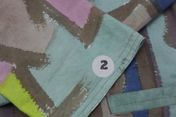 Vintage Ladies Asymmetric Toggle Closure Artistic Print Jacket