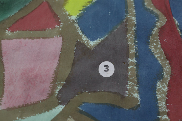 Vintage Ladies Asymmetric Toggle Closure Artistic Print Jacket