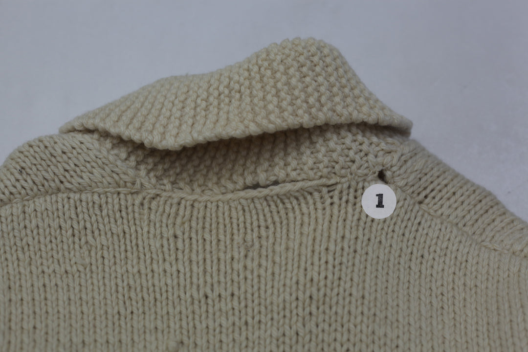 Vintage 60s Cowichan Sweater Hunting Pattern Bird Dog Knit Jacket