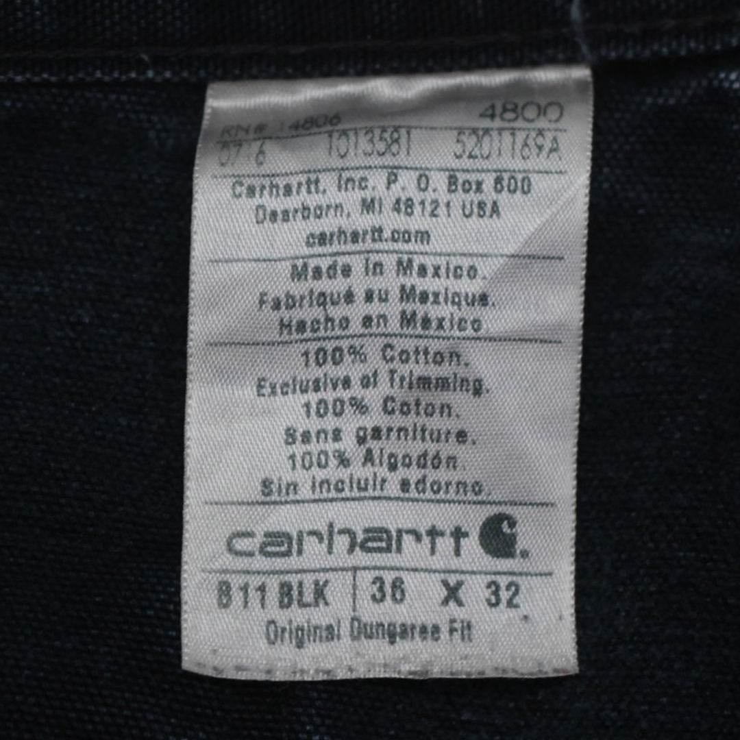 Mens Carhartt B11 BLK Original Dungaree Fit Workwear Pants