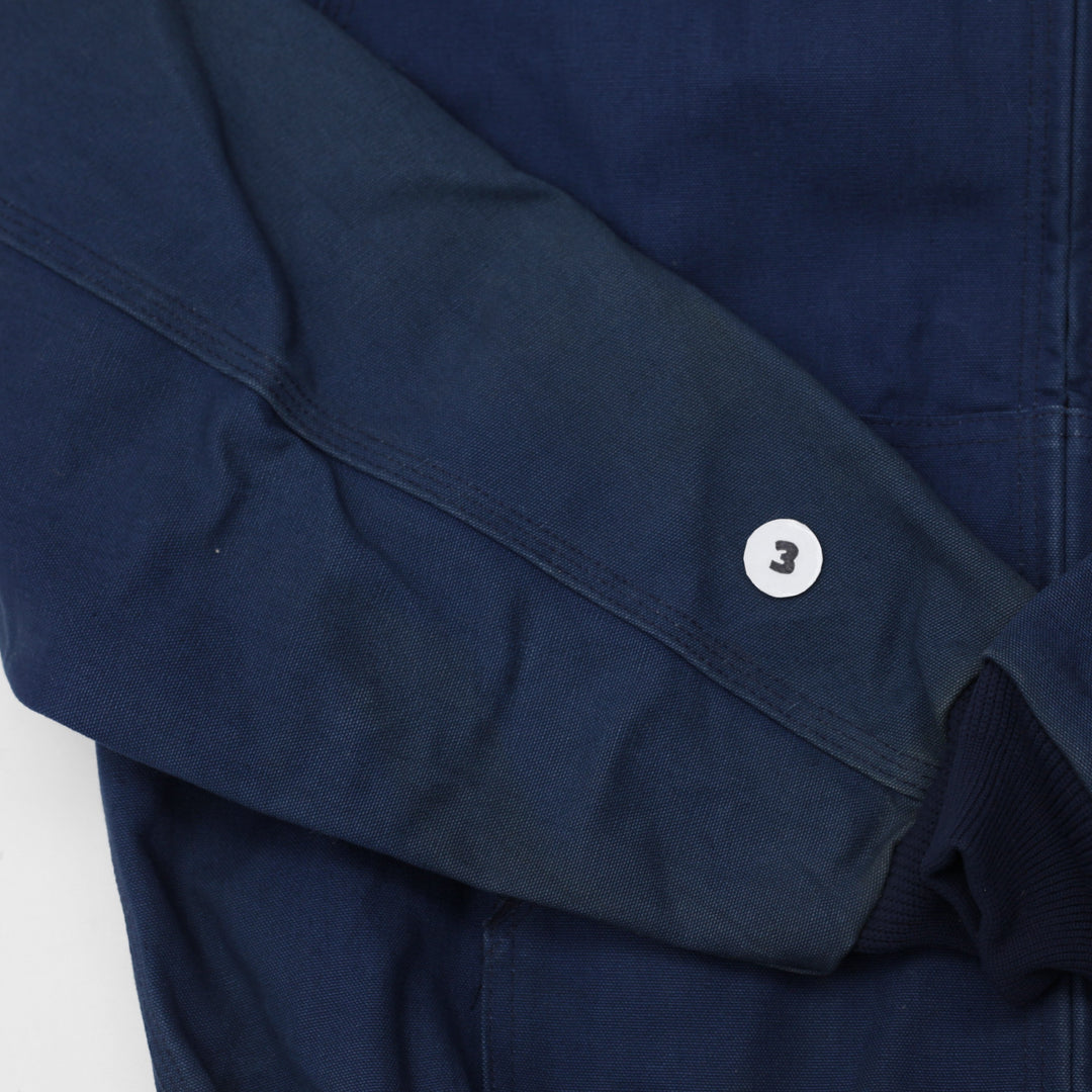 Vintage Mens Carhartt Duck Canvas J03 NVY Zip Up Hooded Jacket